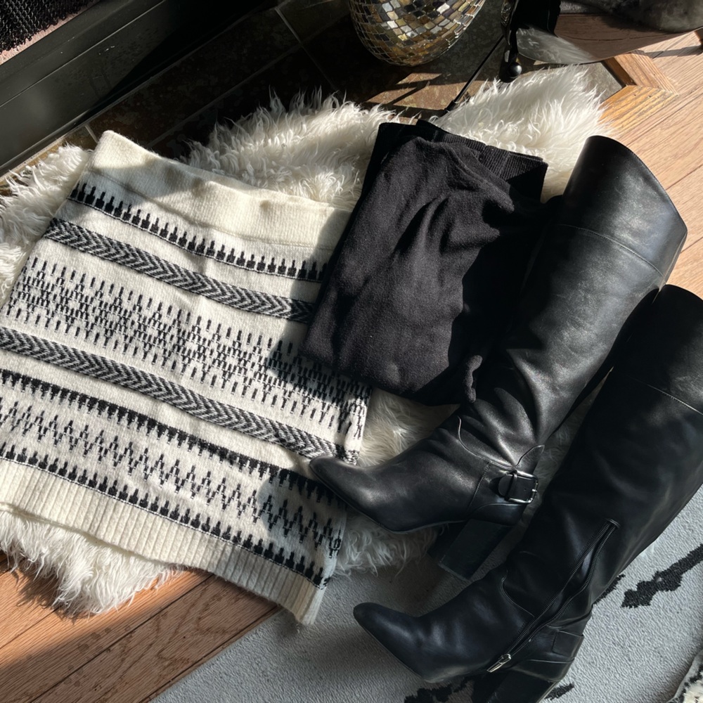 LOFT Fair Isle Sweater Skirt, Like New